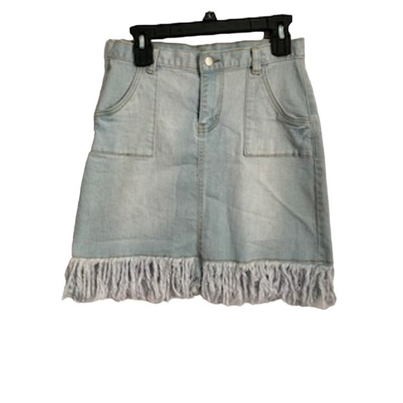 Hayden Los Angeles Medium Women's Denim Raw Hem Skirt - Picture 1 of 4